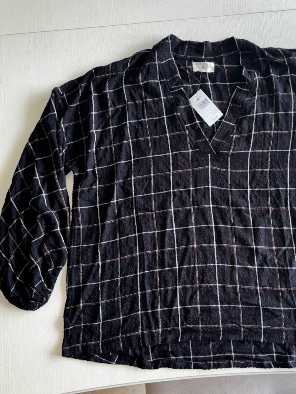 Lou & Grey Balloon Sleeve Womens Top Size Med. MSRP-$79.50